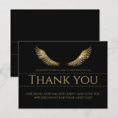 ゴールド ラッシュ ウィングス サンクス シンプル ブラック ポストカード (正面/裏面)