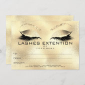 ゴールド ラッシュ エクステンション メイクアップ 証明書 ギフト (正面/裏面)