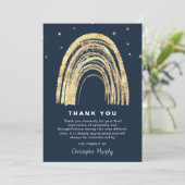ゴールド レインボー & スターズ 哀悼 葬儀 サンキューカード (スタンド正面)