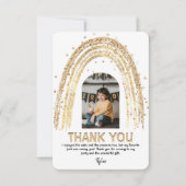 ゴールド レインボー | 子供の写真 誕生日 | サンキューカード (正面)