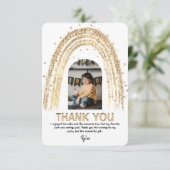 ゴールド レインボー | 子供の誕生日写真 | サンキューカード (スタンド正面)