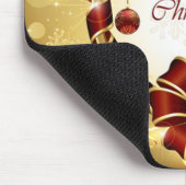 ゴールド&レッドクリスマスリースとBow & Snowflake マウスパッド (コーナー)