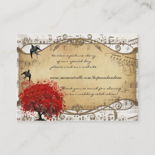 ゴールド レッドハートリーフ プレースカード メニューセレクション プレイスカード (裏面)