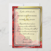 ゴールド&レッドローズのウェディング招待状 招待状 (裏面)