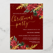 ゴールド レッド イルミネーション 法人クリスマスパーティー 箔招待状 (正面)