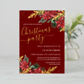 ゴールド レッド イルミネーション 法人クリスマスパーティー 箔招待状 (立ち正面)