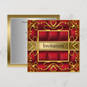 ゴールド レッド インビテーション パーティー エニーパーティー (正面/裏面)