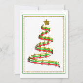 ゴールド、レッド、グリーンのクリスマスパーティー招待状 招待状 (裏面)