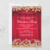 ゴールド レッド ホーリー バブル クリスマス パーティー 招待状 (正面)