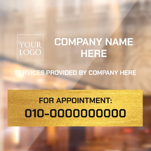 ゴールド | ロゴを追加 ビジネス プロモーション カー トラック ストア ウィンドウサイン (シート2)