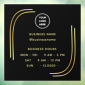 ゴールド || ロゴ付き営業時間 ビジネスアワー ウィンドウサイン (シート3)