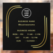 ゴールド || ロゴ付き営業時間 ビジネスアワー ウィンドウサイン (シート2)