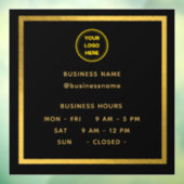 ゴールド || ロゴ付き営業時間 ビジネスアワー ウィンドウフィルム ウィンドウサイン (シート3)