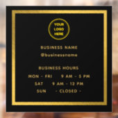ゴールド || ロゴ付き営業時間 ビジネスアワー ウィンドウフィルム ウィンドウサイン (シート2)