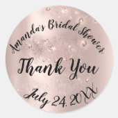 ゴールド ローズ スパーク 感謝の気持ち ウェディング シャワー ラウンドシール (正面)