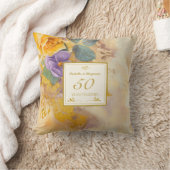 ゴールド ローズ バイオレット 50周年 結婚記念日 クッション (ブランケット)