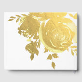 ゴールド ローズ フェイク フォイル エレガント モダン フラワーズ ウェディング ゲストブック (裏面)