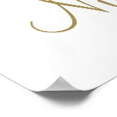 ゴールド ローズ フェイク フォイル エレガント モダン フラワーズ ウェディング ポスター (角)