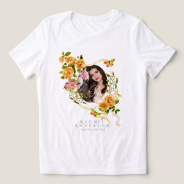ゴールド ローズ リボン シック フォト トライブレンドTシャツ
