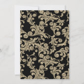 ゴールド ワイン グラス、バルーン、渦巻き 退職パーティー 招待状 (裏面)