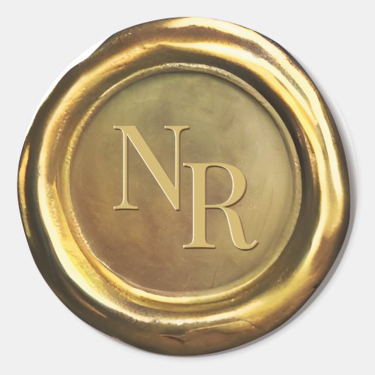 ゴールド ワックス シール ヴィンテージ クラシック 結婚式 ステッカー (正面)