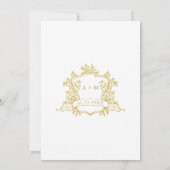 ゴールド ヴィクトリアン フラワーフレーム ウェディング 招待状 (裏面)