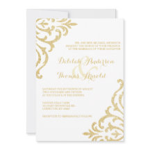 ゴールド ヴィンテージ グラマー エレガンス ウェディング 招待状