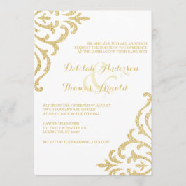 ゴールド ヴィンテージ グラマー エレガンス ウェディング 招待状
