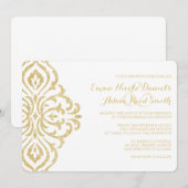 ゴールド ヴィンテージ グラマー エレガンス ウェディング 招待状 (正面/裏面)