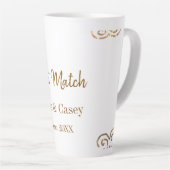 ゴールド ヴィンテージ グリッター おそろいのカップルにぴったり カフェラテマグ (右アングル)