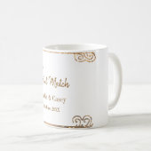 ゴールド ヴィンテージ グリッター 完璧なマッチ カップル ナ コーヒーマグカップ (正面右)