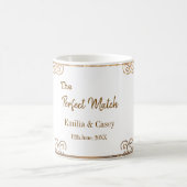 ゴールド ヴィンテージ グリッター 完璧なマッチ カップル ナ コーヒーマグカップ (中央)