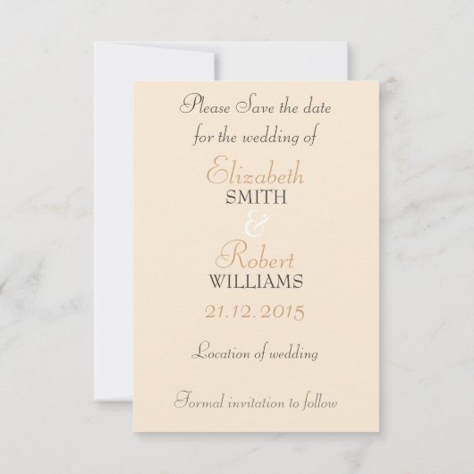 ゴールド ヴィンテージ ダマスク エレガンス セーブ・ザ・デート 招待状 (裏面)