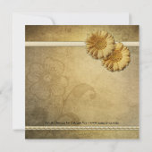 ゴールド ヴィンテージ デイジー フラワー アニバーサリー インビテーション (裏面)