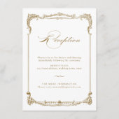 ゴールド ヴィンテージ フレーム クラシック スクリプト レセプション エンクロージャーカード (正面)