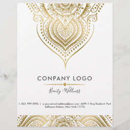 ゴールド ヴィンテージ ペイズリー マンダラ チラシ