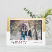 ゴールド ヴェリー メリー フォト ホリデー カード (スタンド正面)
