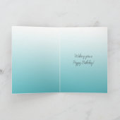 ゴールド 偽物 グリッター アクア ハート 誕生日 カード (内部)