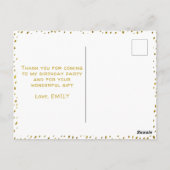 ゴールド 偽 グリッター 誕生日 ガール フォト ありがとう ポストカード (裏面)