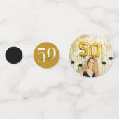 ゴールド |写真 |第50誕生日表紙吹雪 コンフェッティ (裏面)