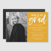 ゴールド |卒業式応援会 マグネット招待状 (正面/裏面)