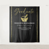 ゴールド 卒業 薬学大学 卒業用背景 タペストリー (正面)