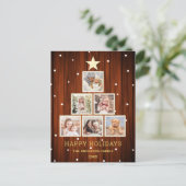 ゴールド |国素朴の木のクリスマスフォトツリー シーズンポストカード (スタンド正面)