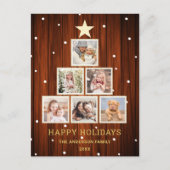 ゴールド |国素朴の木のクリスマスフォトツリー シーズンポストカード (正面)