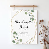 ゴールド 幾何学的なカリグラフィー このキャンドルが燃えるサイン ポスター