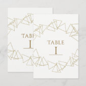 ゴールド 幾何学的な三角形 現代の豪華なテーブルナンバー 招待状 (正面/裏面)