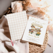 ゴールド 彼女は市場から消えた！ ブライダルシャワーの招待状 招待状