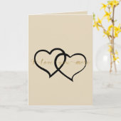 ゴールド 愛してる ハート カード (黄色い花)