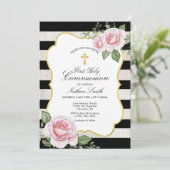 ゴールド | 男の子 初聖体拝領 招待状 (スタンド正面)