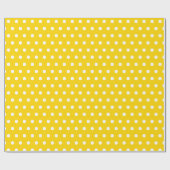 ゴールド | 白い水玉 ラッピングペーパー (フラット)